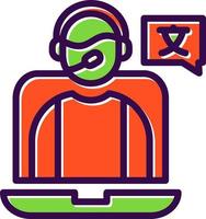 Online Language Teacher Vector Icon Design