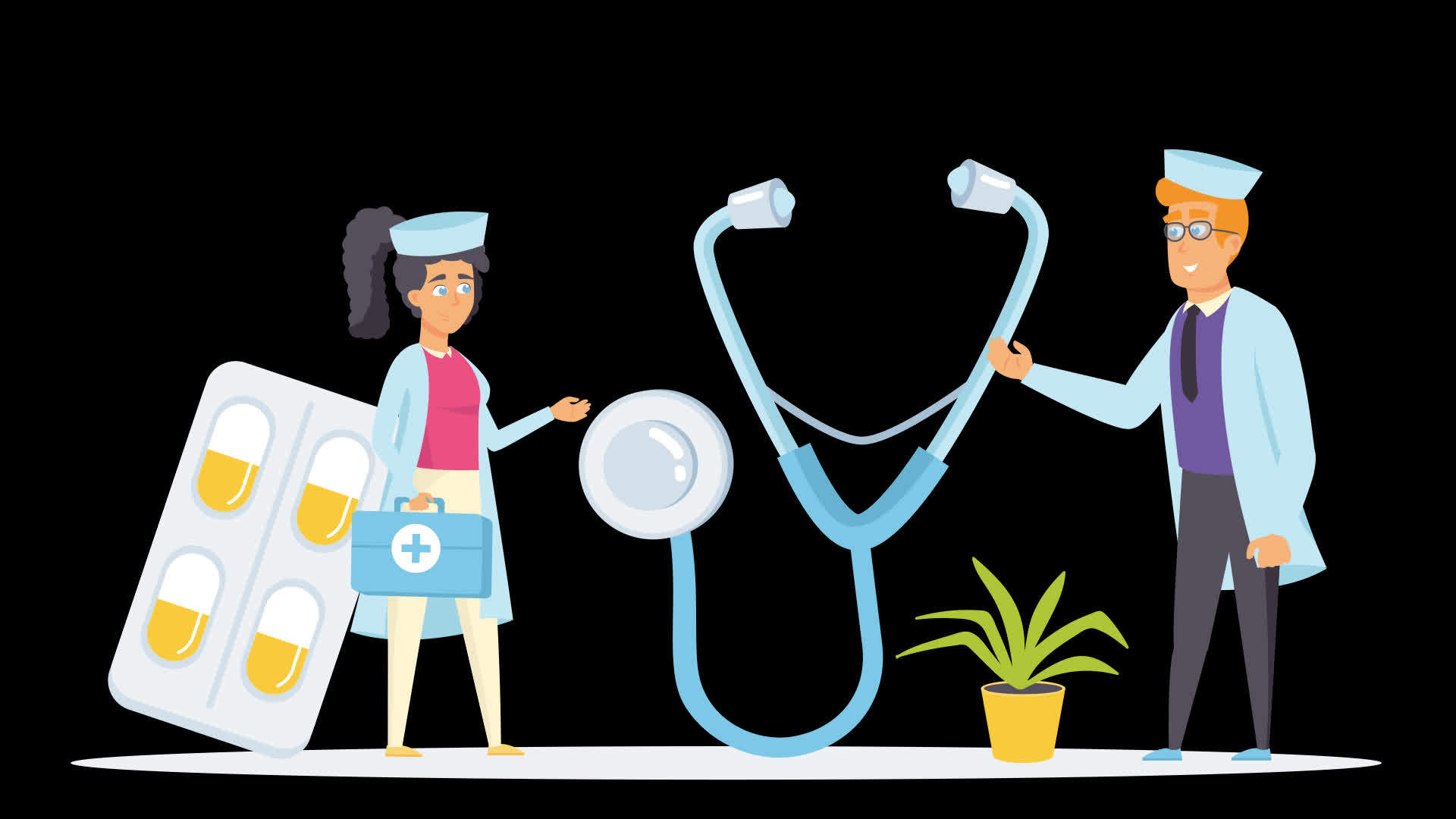 animated cartoon 2d healthy medicine concept icon of nice animated icons  for your videos, explainer video or healthy science videos easy to use with  alpha channel just download it 15772387 Stock Video