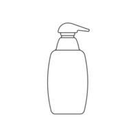 imple outline cosmetic bottle in minimalistic style, container for Cream, Lotion, Hand Soap, Foam icon for design. Isolated on white background vector