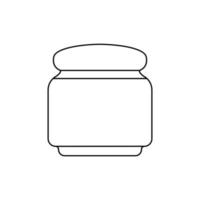 Simple outline cosmetic jar in minimalistic style, container icon for Cream, Gel for design. Isolated on white background vector