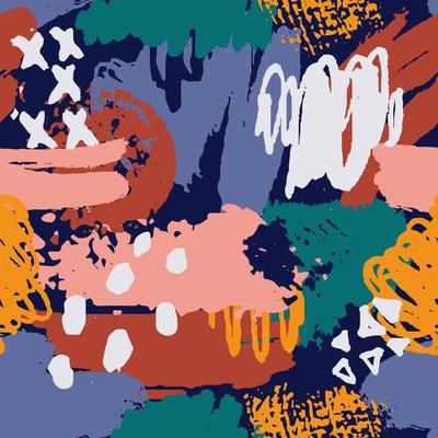 Abstract Brush Stroke Grunge Texture Seamless Pattern
