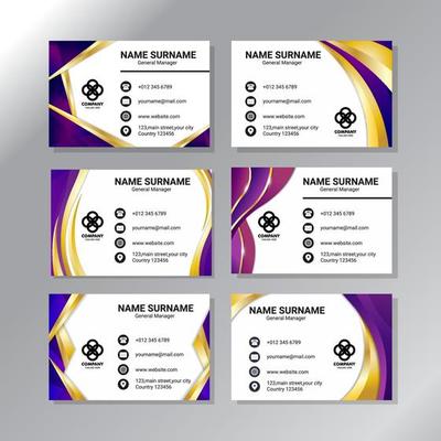 Gradient Color  Business Card Template Collection