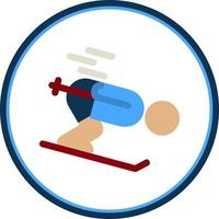 Skiing Vector Icon Design