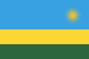 Rwanda flag. Official colors and proportions. Republic of Rwanda flag. vector