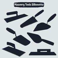 Masonry Tools Silhouettes vector