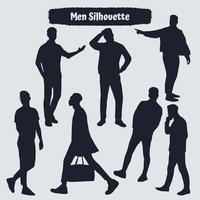 Collection of Young man or Businessman Silhouettes in different poses vector