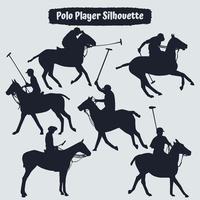 colección de vector de silueta de jugador de polo
