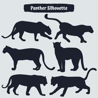 colección de pantera animal en diferentes posiciones. vector