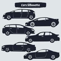 Vector collection of modern car silhouettes