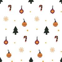 Seamless pattern background Christmas tree toys vector