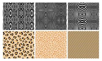 Animal print seamless patterns vector