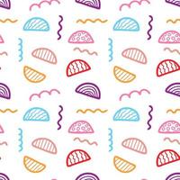 Memphis seamless pattern. Trendy memphis style. Colorful geometric seamless pattern different shapes color style. vector