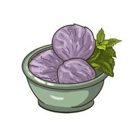 Vector illustration of ice cream . Lavender icecream