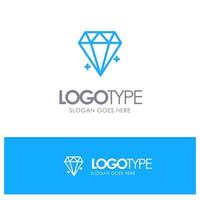 Diamond Ecommerce Jewelry Jewel Blue Logo Line Style vector