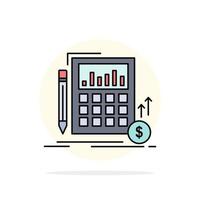 Calculation data financial investment market Flat Color Icon Vector