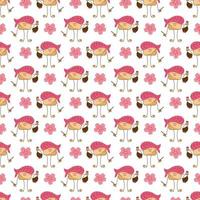 Sushi pattern2. Seamless pattern with cute sushi character. Cartoon vector illustration.
