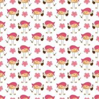 Sushi pattern2. Seamless pattern with cute sushi character. Cartoon vector illustration.