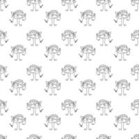 Sushi pattern1. Seamless pattern with cute sushi character. Cartoon vector illustration.