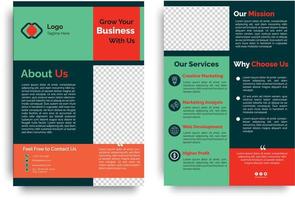 Flyer design. Business brochure template. Annual report cover advertisement, presentation, magazine page. a4 size vector illustration. geometric shapes for tech, science, market with dark background