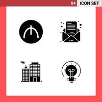 4 Icon Pack Solid Style Glyph Symbols on White Background Simple Signs for general designing Creative Black Icon vector background