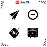 4 Icons Solid Style Grid Based Creative Glyph Symbols for Website Design Simple Solid Icon Signs Isolated on White Background 4 Icon Set vector