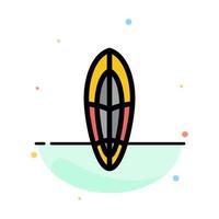 Recreation Sports Surfboard Surfing Abstract Flat Color Icon Template vector