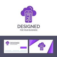 Creative Business Card and Logo template Cloud Computing Mobile Cell Vector Illustration