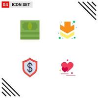 4 Creative Icons Modern Signs and Symbols of cash intelligent arrow artificial heart Editable Vector Design Elements