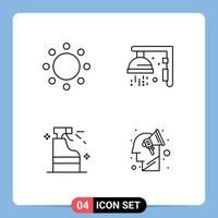 User Interface Pack of 4 Basic Filledline Flat Colors of commitment cleaning symbols shower product Editable Vector Design Elements