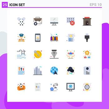 25 Universal Flat Color Signs Symbols of hardware devices manufacturing computers imac Editable Vector Design Elements