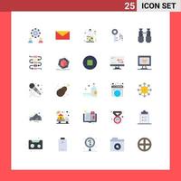 25 Creative Icons Modern Signs and Symbols of search binoculars eye key internet Editable Vector Design Elements