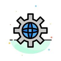 World Globe Setting Technical Abstract Flat Color Icon Template vector