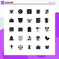 conjunto de 25 iconos modernos de la interfaz de usuario signos de símbolos para la edición manual de la bolsa elementos de diseño vectorial editables de historia de efectivo vector