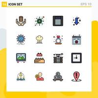 Pack of 16 creative Flat Color Filled Lines of business left dollar full arrow Editable Creative Vector Design Elements