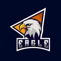 eagle head mascot vector logo e sport gaming design, team sport badge design.