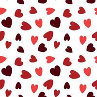 Festive Valentine Day colorful hearts seamless pattern. Isolated on white background. Design for wedding invitations, banners vector