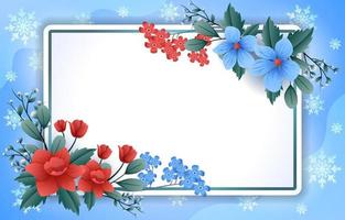 Spring Border Background with Winter elements vector