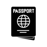 ícono de pasaporte con libro y globo terráqueo para identificación vector