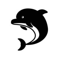 Dolphins icon for sea mammal or ocean animal vector