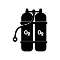 Oxygen tube icon for breathing when diving on ocean vector