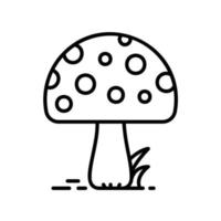 Blossom mushroom icon with spot and grass for food or toxic ingredients vector