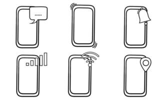 una colección de ilustraciones de teléfonos móviles 2 vector