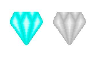 diamond illustration in pixel style vector