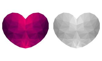 heart illustration in low poly style vector