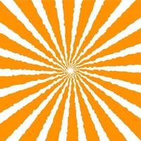 Retro Orange Sun Brust Horizontal vector