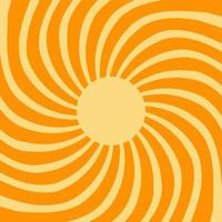 retro naranja sol brust horizontal vector