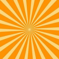 Retro Orange Sun Brust Horizontal vector