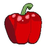 pixel icon proper nutrition vegetable red bell pepper vector