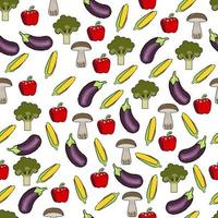 patrón de píxeles de iconos de verduras para una nutrición adecuada en un fondo blanco vector