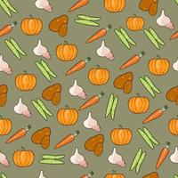 pixel pattern of icons of vegetables for proper nutrition on a dark background vector